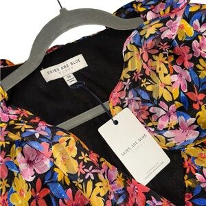 NWT 2X Skies Are Blue, Unique Vintage Floral Ruffle Maxi Dress